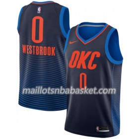 Maillot Homme Oklahoma City Thunder Russell Westbrook 0 Nike 2017-18 Navy Swingman